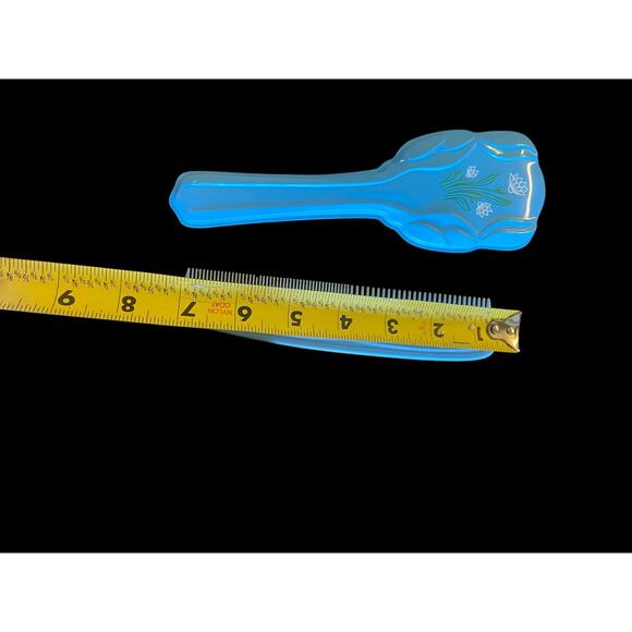 Vintage Vanity Set Hairbrush Brush Comb Mirror Blue Floral 1950s Childrens Girls - Picture 14 of 16